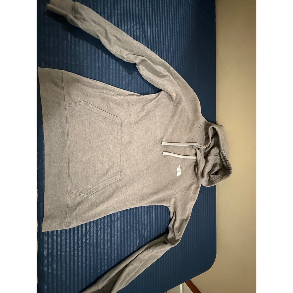 The North Face Mens Red Box Logo Pullover Hoodie Gray M Never Stop Exploring